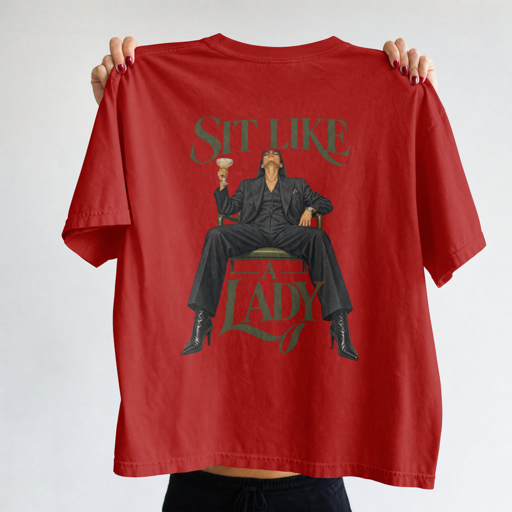 Sit Like a Lady - Unisex Terry Oversized Tee