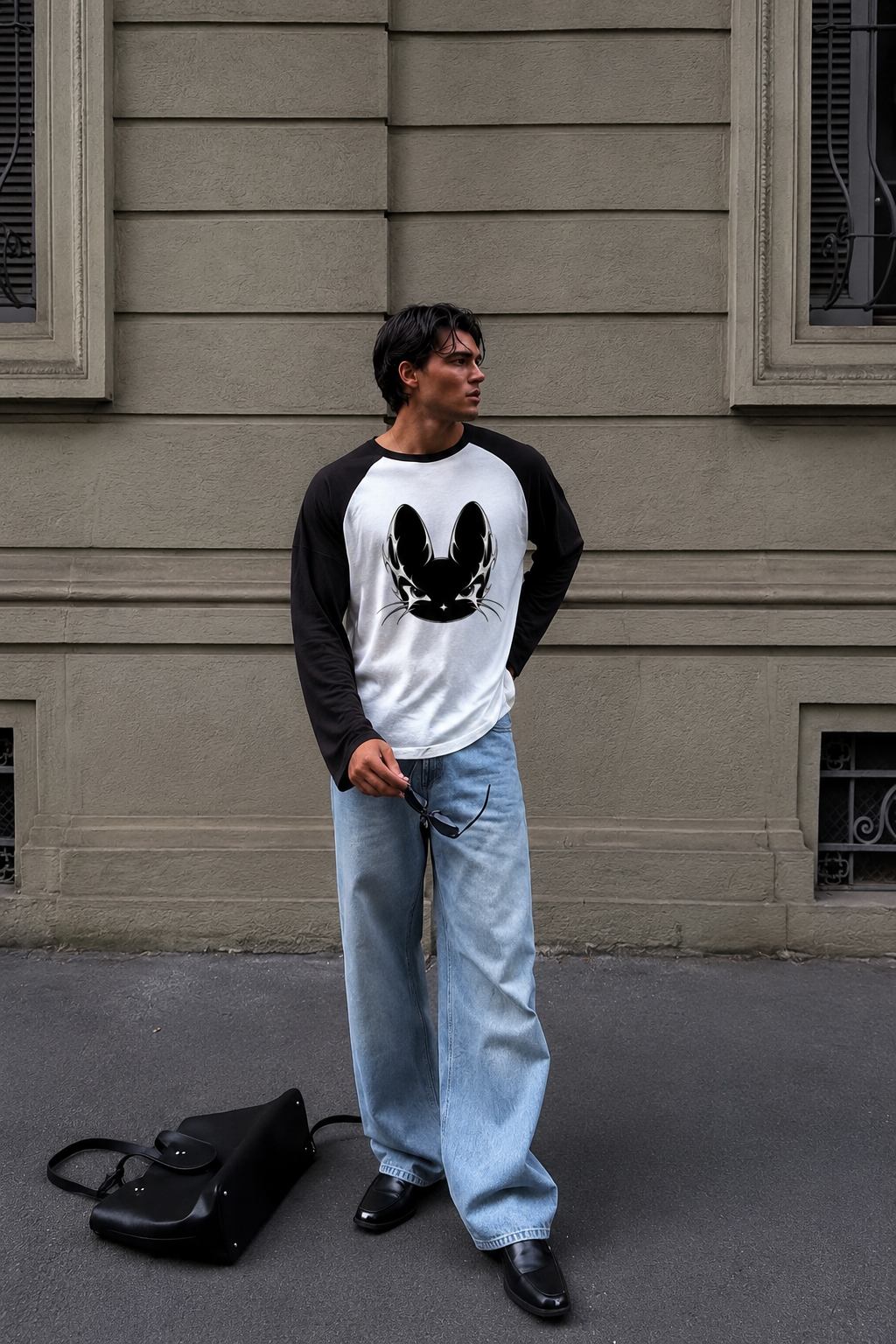 Midnight Bunny - Unisex Raglan Tee